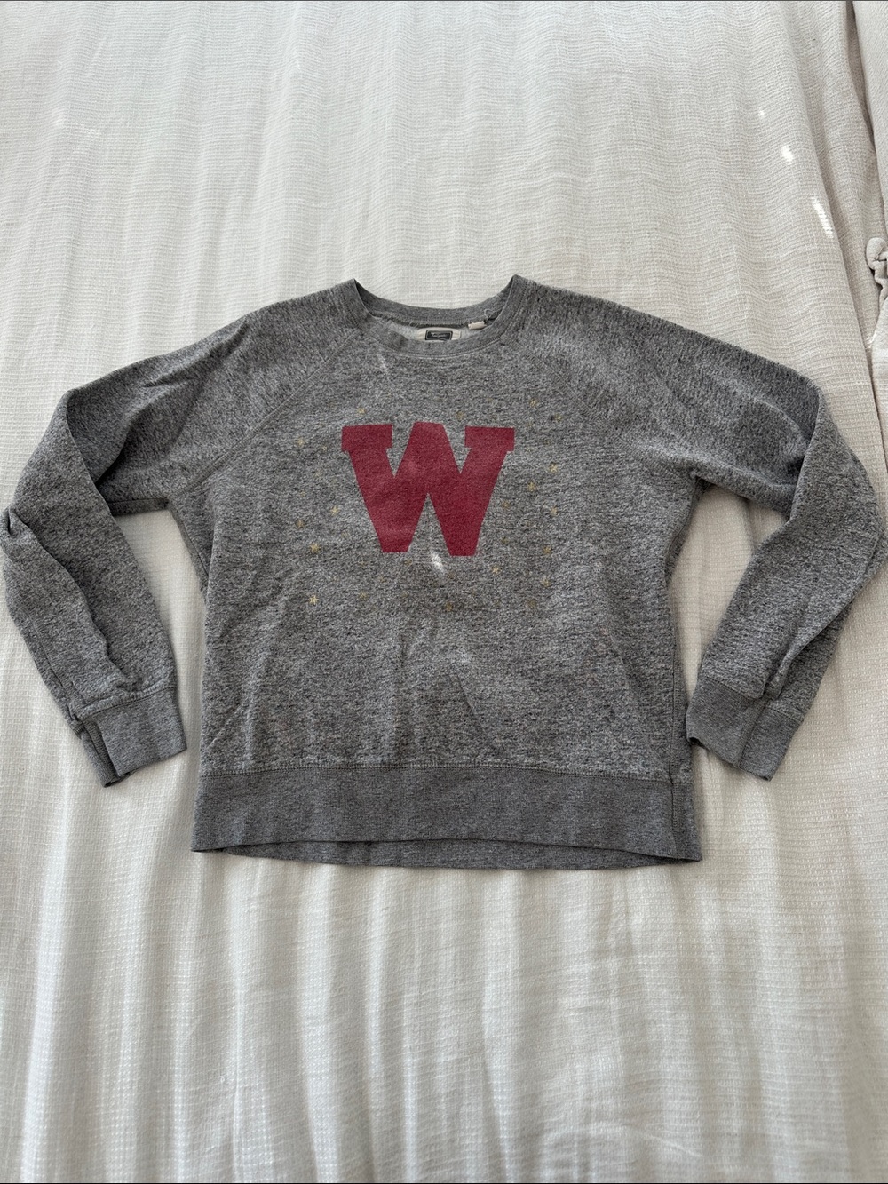 Women's Gray Wisconsin Badgers Crewneck Sweatshirt